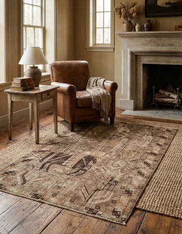 3' 6 x 6' 3 Hand Knotted Ultra Vintage Persian Wool Rug