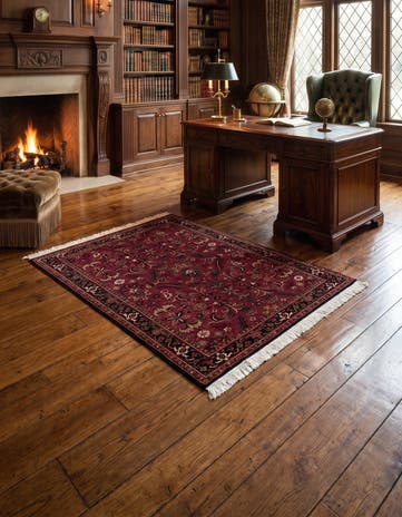 4' 7 x 6' 6 Hand Knotted Shahrbaft Wool Rug