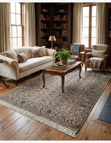4' x 5' 8 Hand Knotted Farahan Wool Rug