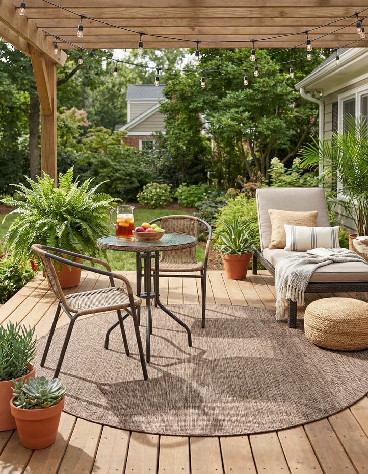 6' 1 x 6' 1 Easy-Clean Solid Indoor / Outdoor ...