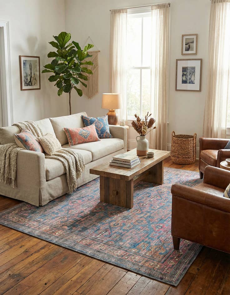 Detail image of 7' 10 x 7' 10  Washable Nostalgia Square Rug