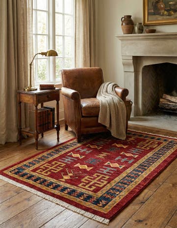 3' 5 x 4' 10 Hand Knotted Ziegler Wool Rug
