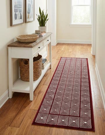 Burgundy Red Aakaar Runner Rug