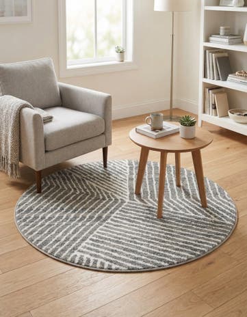 Gray Oslo Round Rug