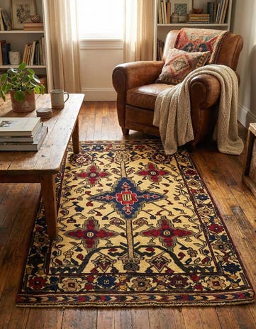 3' 1 x 4' 5 Hand Knotted Sumak Wool Rug