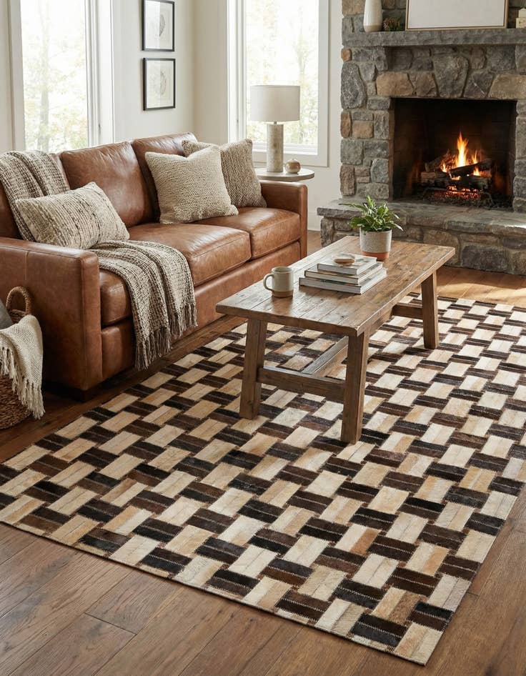 Detail image of 3' x 4' 11 Cowhide - Patchwork Rug