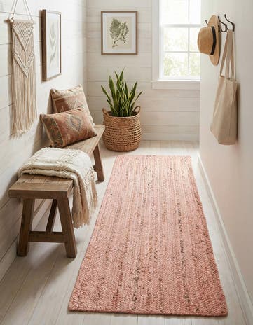 2' 6 x 6' 1 Handmade Braided Jute Runner Rug