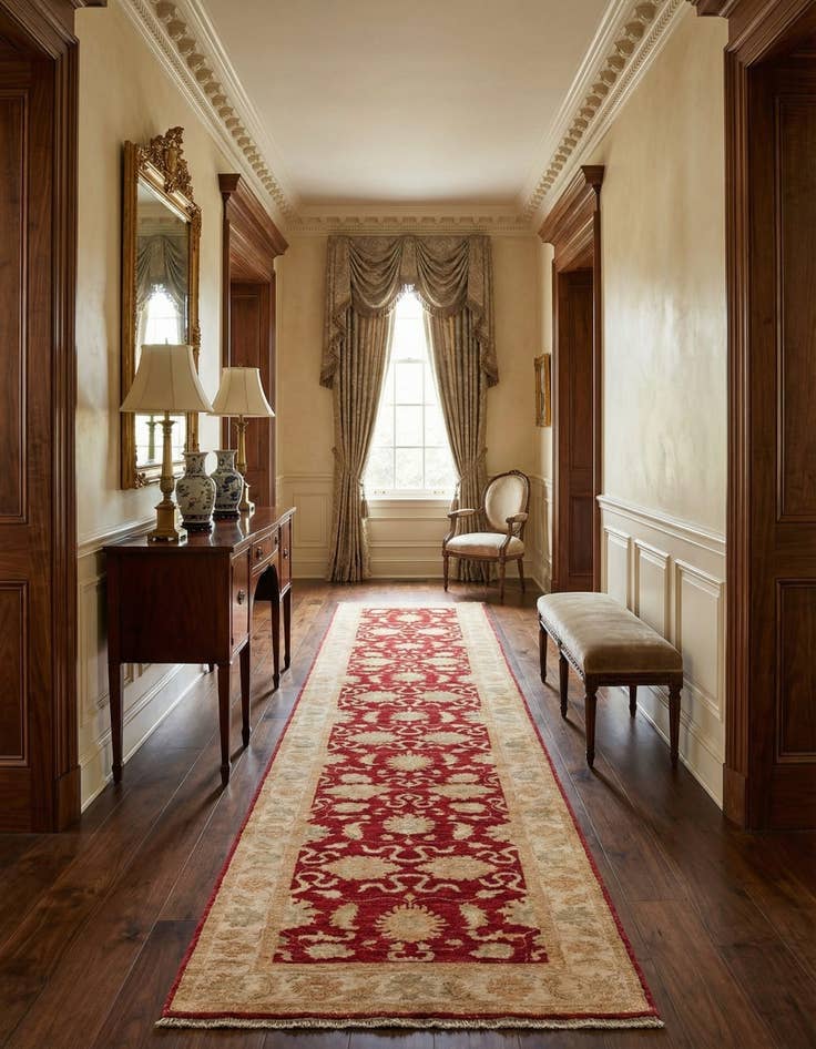 Detail image of 2' 5 x 14' 8 Peshawar Ziegler Wool Runner Rug