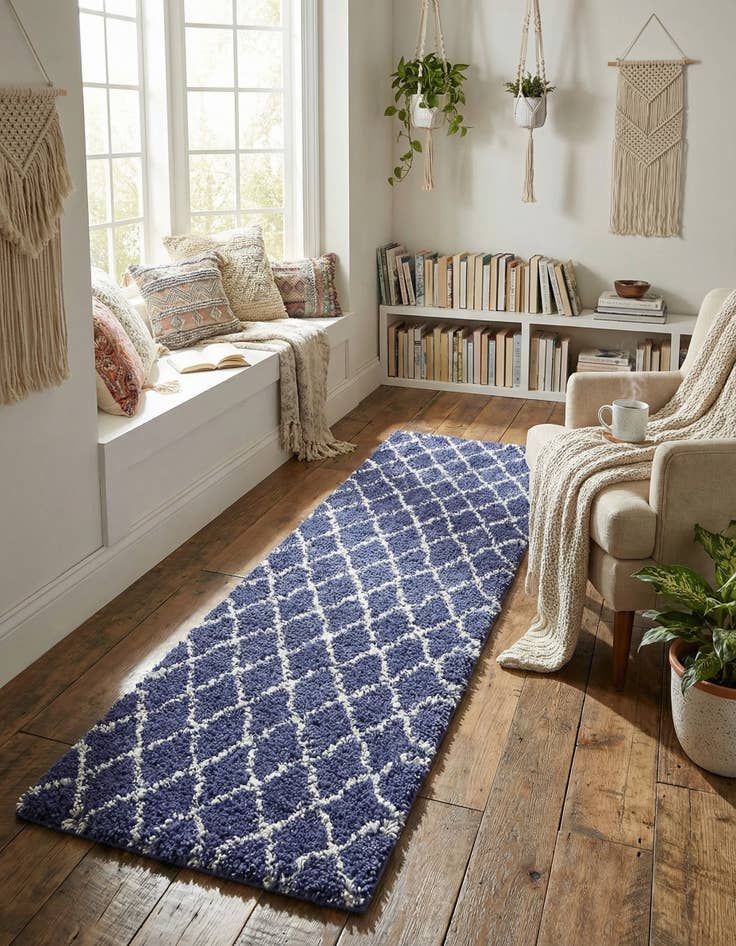 Detail image of 2' 7 x 6' Marrakesh Shag Runner Rug