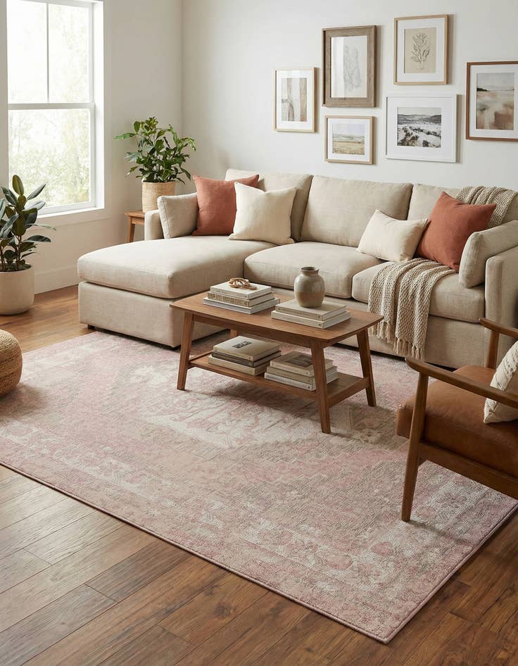 Detail image of 9' x 12'  Washable Traditional Indoor / Outdoor Rug