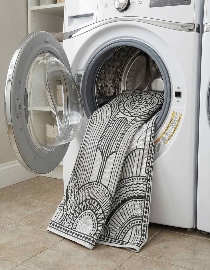 Detail image of 4' x 6'  Washable Traditional Indoor / Outdoor Rug