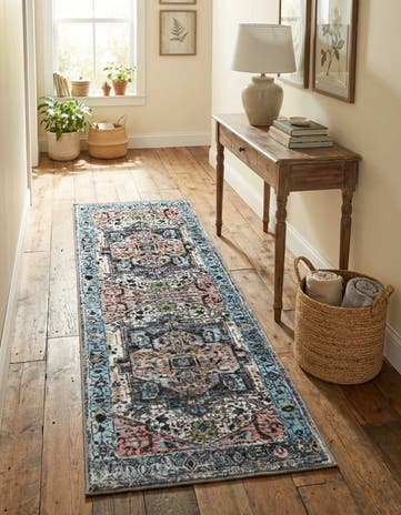 Powder Blue Medina Runner Rug