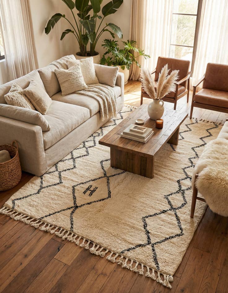 Detail image of 5' x 7' 7 Hand Knotted Moroccan Wool Rug