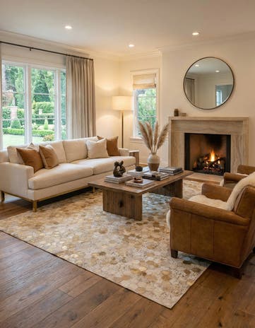 5' 3 x 7' 5 Cowhide Stocks Rug