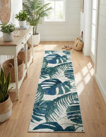 Ivory Blossom Runner Rug