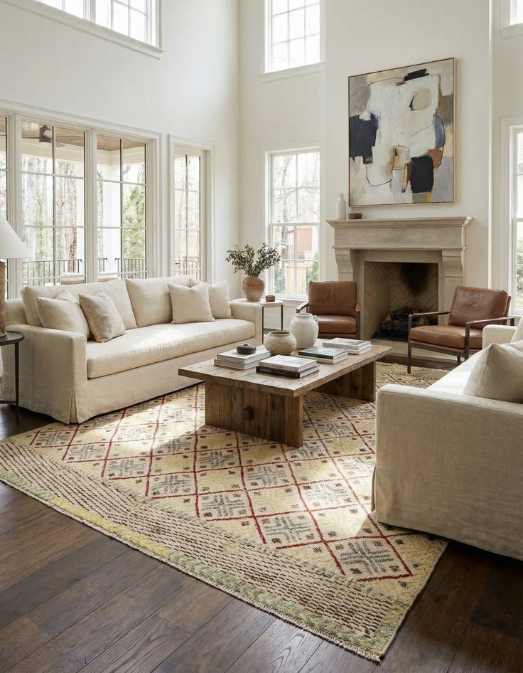 Detail image of 8' 10 x 12' 4  Hand Knotted Darya Wool Rug