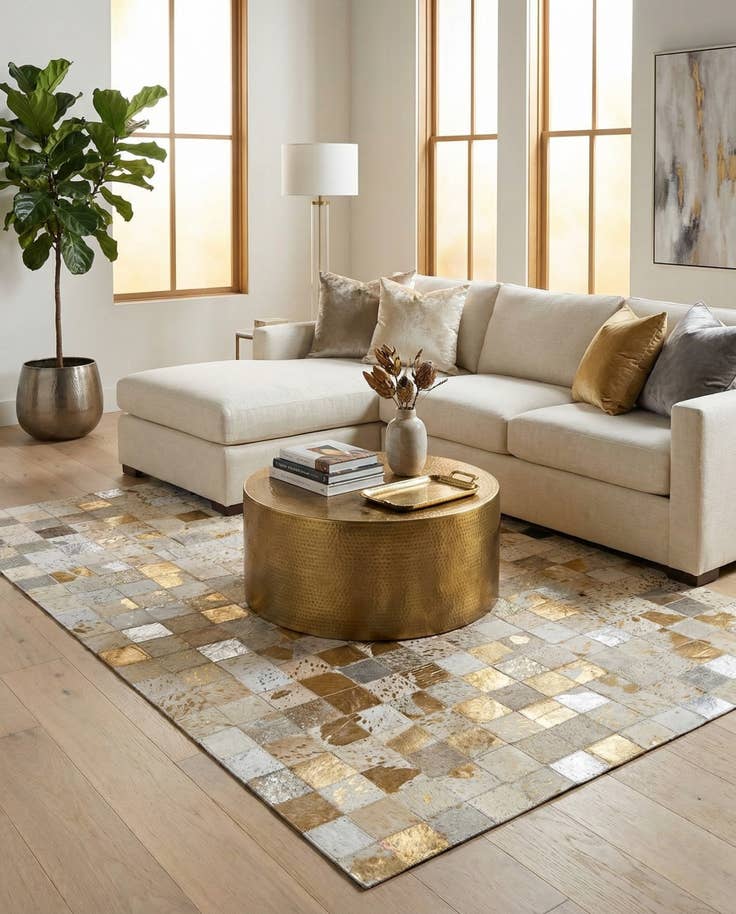 Detail image of 5' x 7' 10 Cowhide - Patchwork Rug