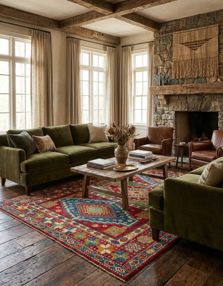 Detail image of  6' 2 x 9' 6  Hand Knotted Kazak Rug