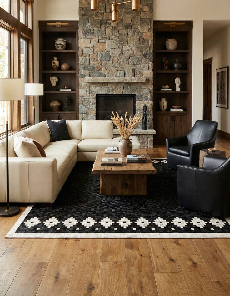 Detail image of 8' 2 x 10' Cowhide Stocks Rug