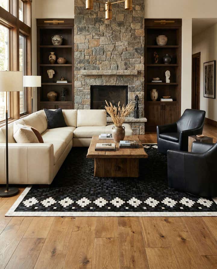 8' 2 x 10' Cowhide Stocks Rug