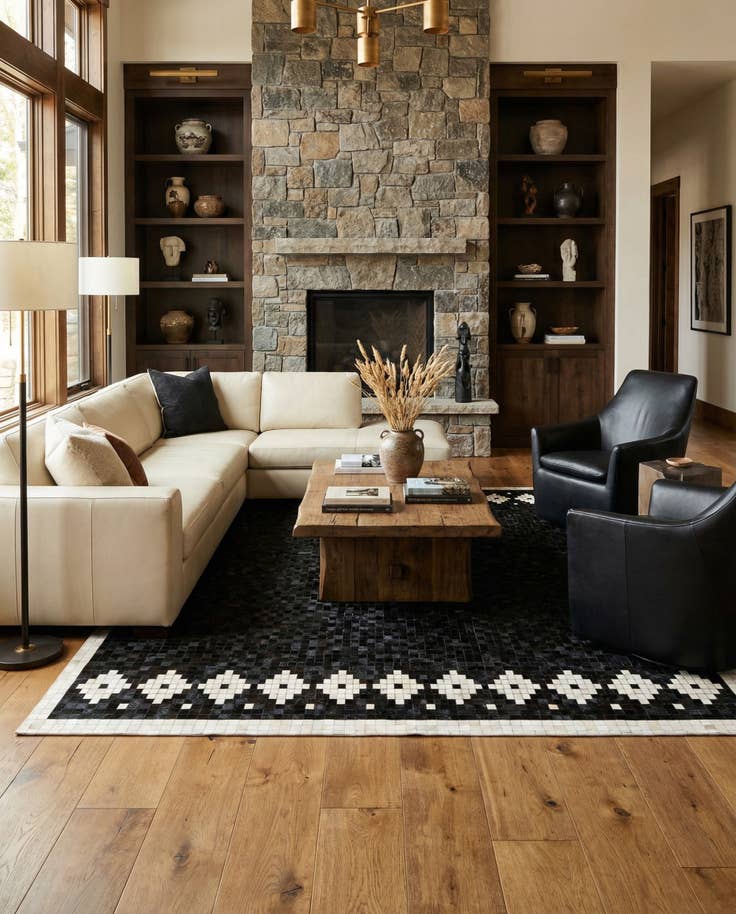 Detail image of 8' 2 x 10' Cowhide Stocks Rug