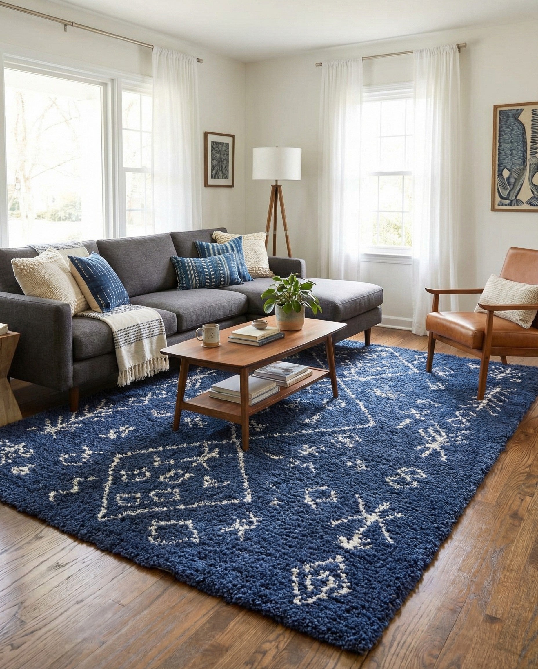  9' x 12' 2 Moroccan Shag Rug