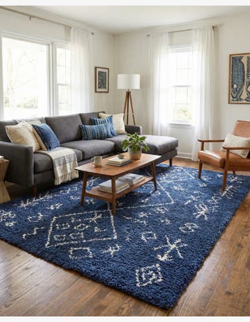 Navy Blue Marrakesh Shag Rug