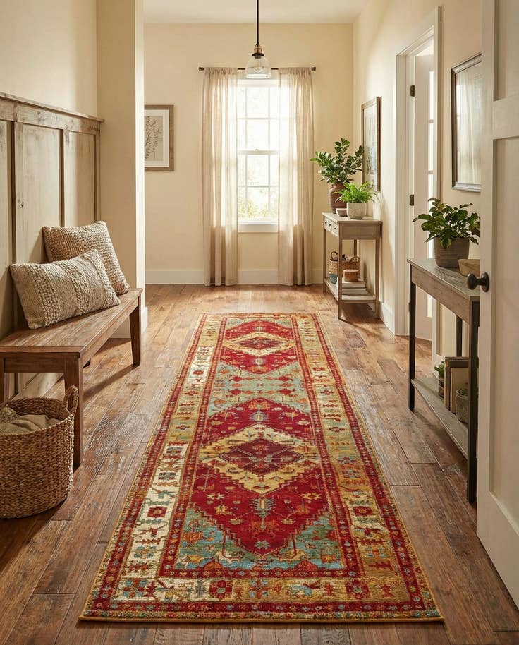 Detail image of 2' 7 x 10' Easy-Clean Traditional Indoor / Outdoor Runner Rug