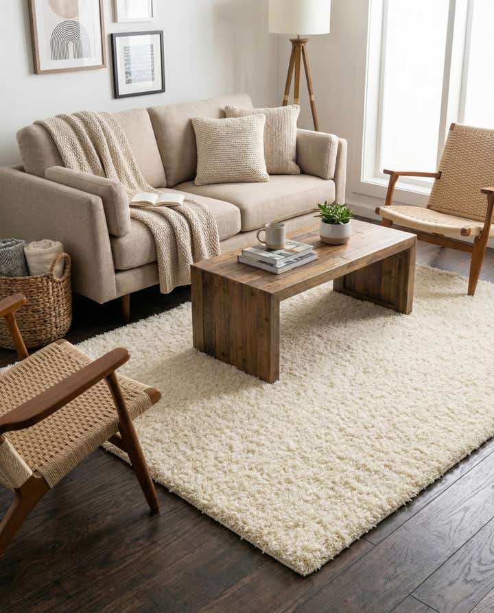 6' x 9' Solid Shag Rug