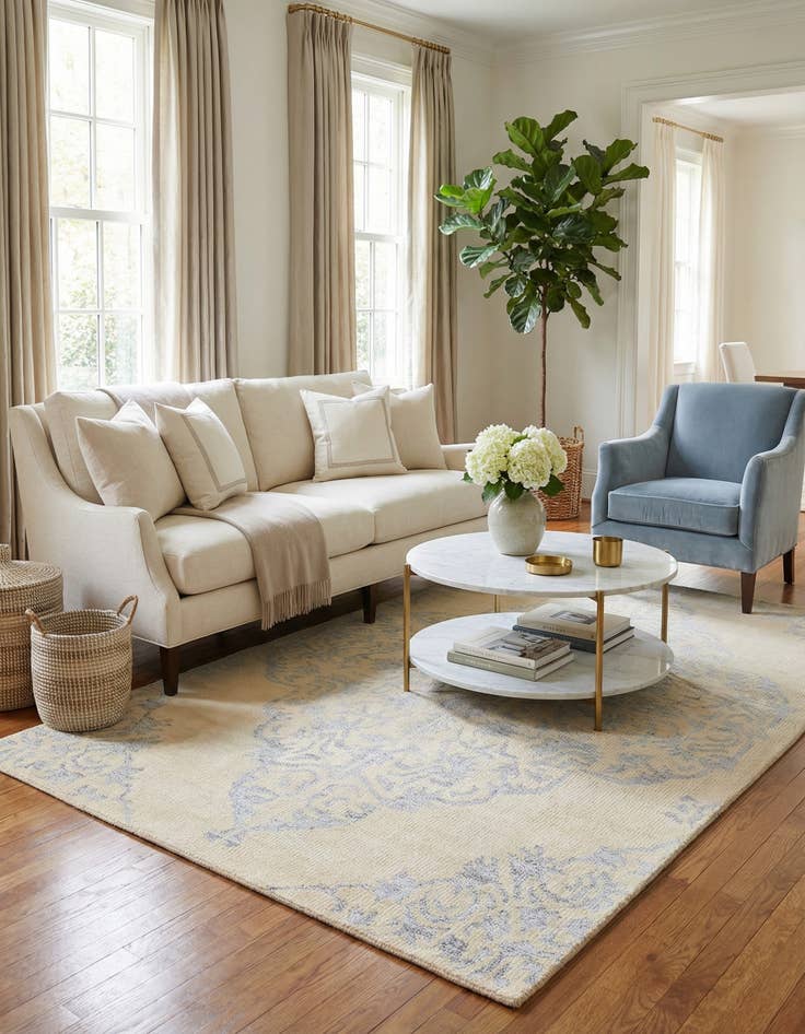 Detail image of 4' 10 x 7' 10  Hand Knotted Darya Rug