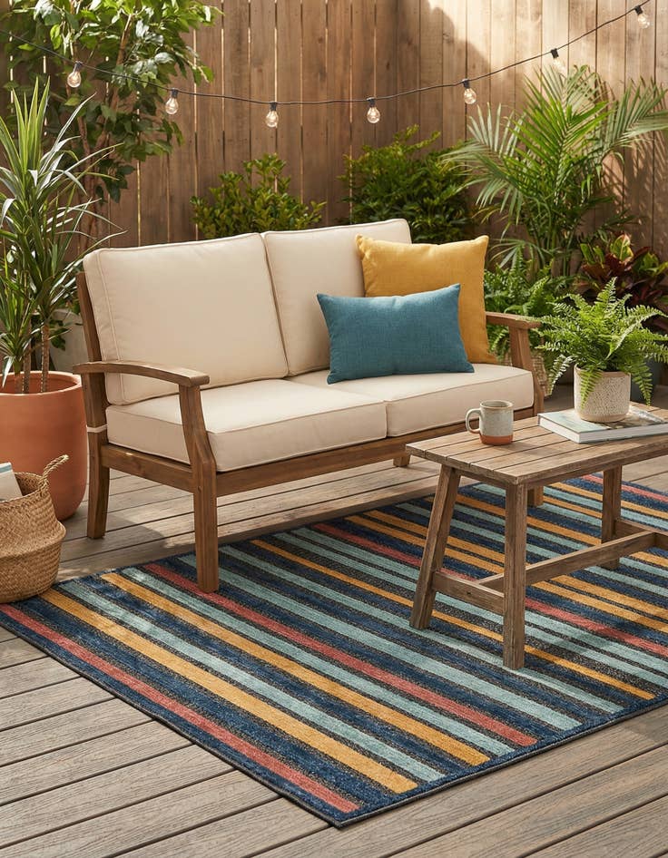 Detail image of 4' x 6' Easy-Clean Belize Indoor / Outdoor Rug