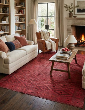 6' 1 x 9' 9 Hand Woven Kilim Fars Wool Rug