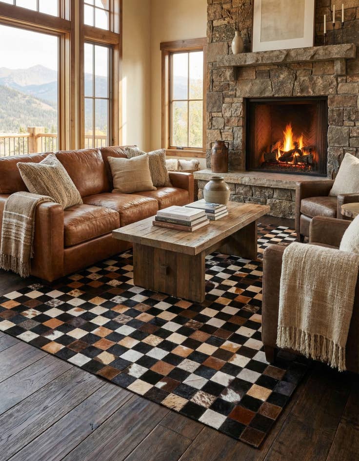 Detail image of 5' 1 x 7' 10 Cowhide Rug