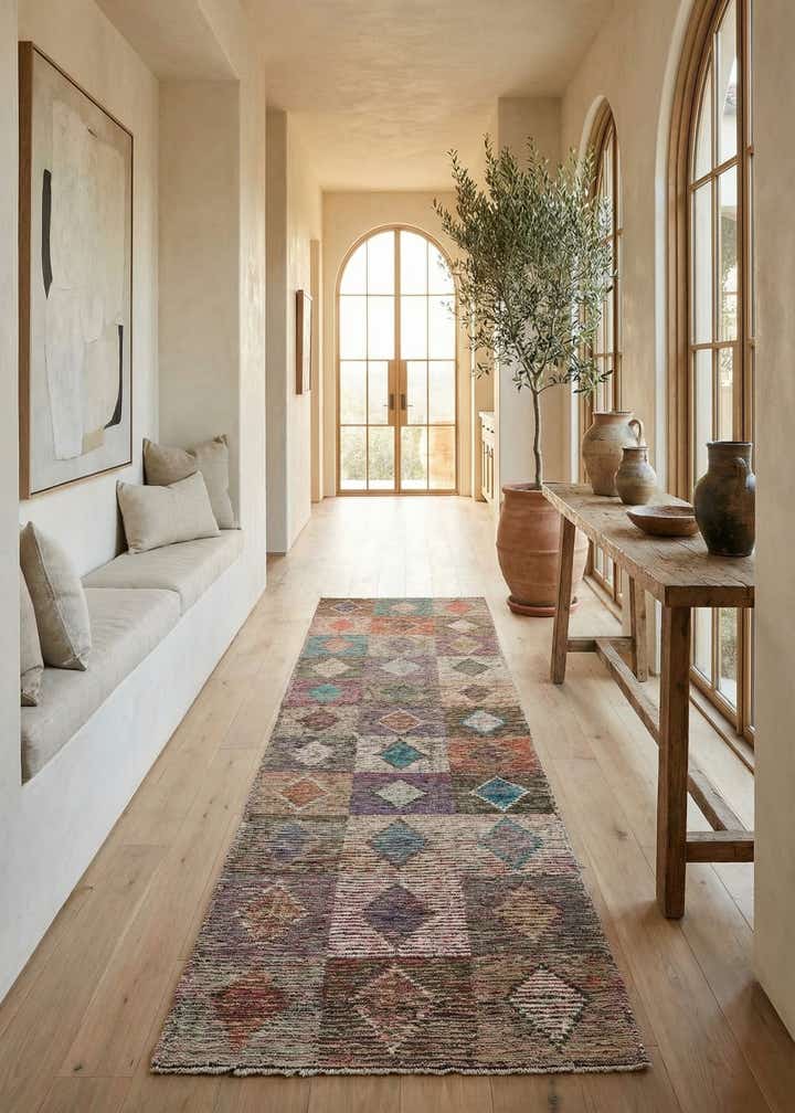 4' 5 x 15' Hand Knotted Moroccan Wool Runner Rug