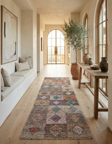 4' 5 x 15' Hand Knotted Moroccan Wool Runner Rug