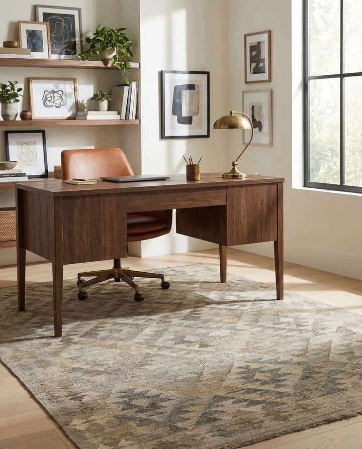 3' 10 x 6' 5 Hand Woven Kilim Maymana Wool Rug