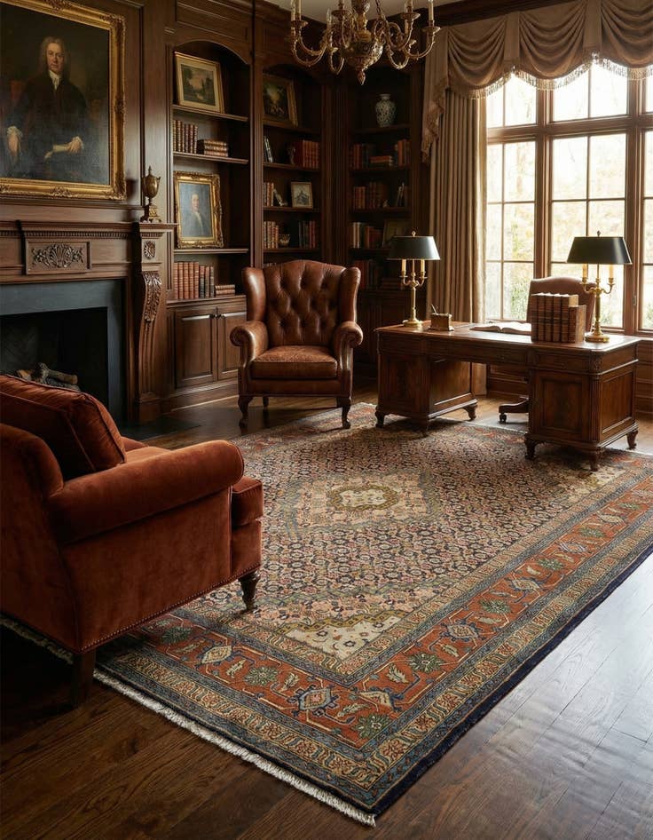 Detail image of  6' 9 x 9' 1  Hand Knotted Tabriz Persian Wool Rug