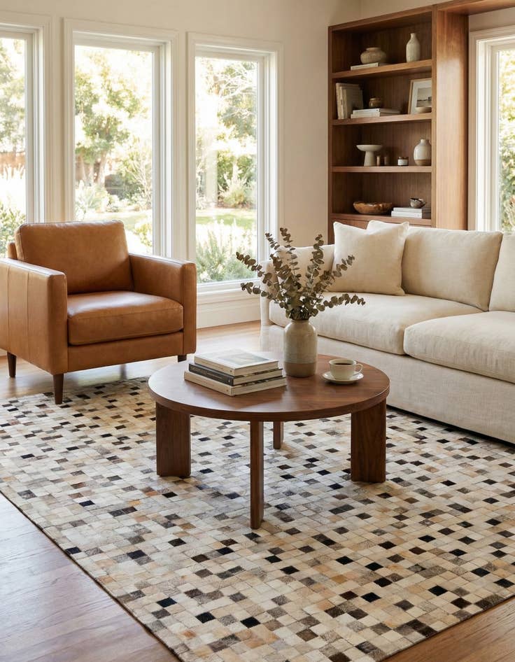 Detail image of 5' x 8' Cowhide Stocks Rug