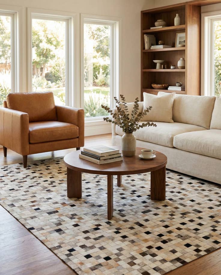 Detail image of 5' x 8' Cowhide Stocks Rug