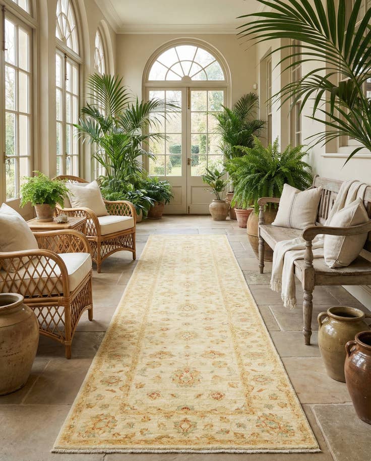 Detail image of 2' 8 x 16' 1 Hand Knotted Peshawar Ziegler Runner Rug
