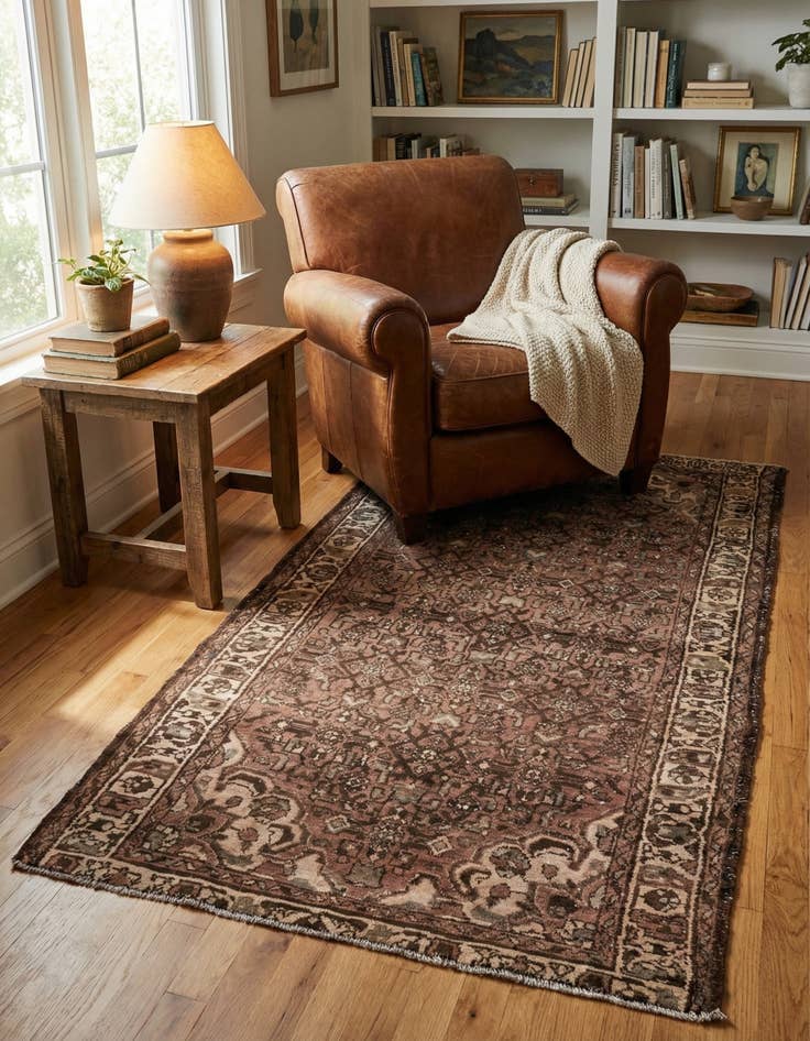 Detail image of 3' 7 x 6' 5  Hand Knotted Ultra Vintage Persian Wool Rug