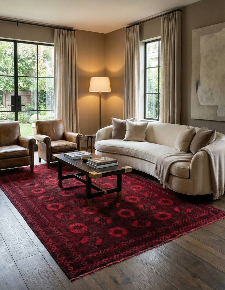 Detail image of 6' 3 x 9'  Hand Knotted Ultra Vintage Wool Rug