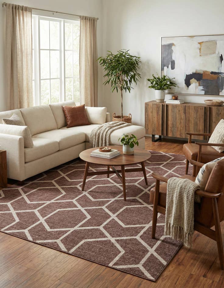 Detail image of 10' x 13' Eco Trellis Rug