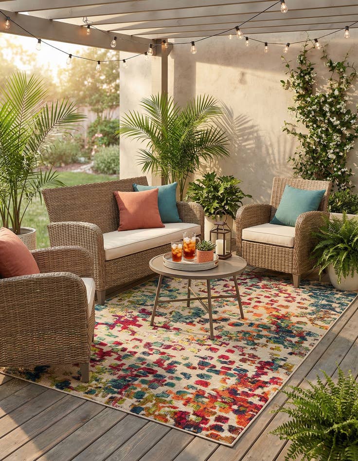 Detail image of 5' 3 x 8'  Washable Casablanca Indoor / Outdoor Rug