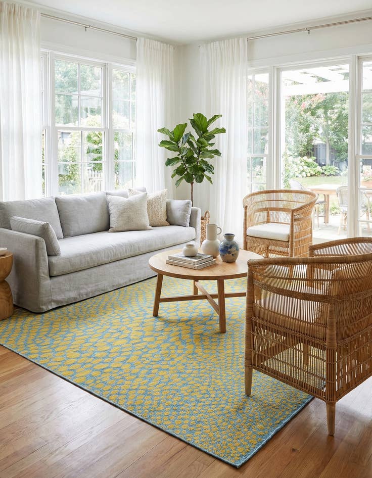 Detail image of 7' 10 x 7' 10 Easy-Clean Jill Zarin Cape Town Indoor / Outdoor Square Rug