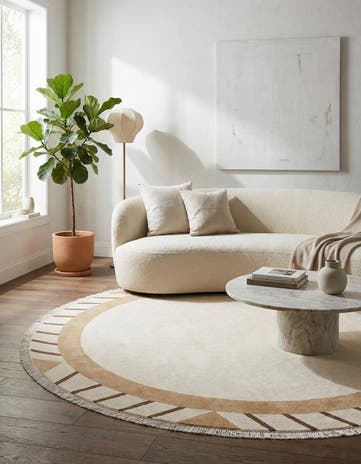 6' 7 x 6' 7 Hand Knotted Darya Wool Round Rug
