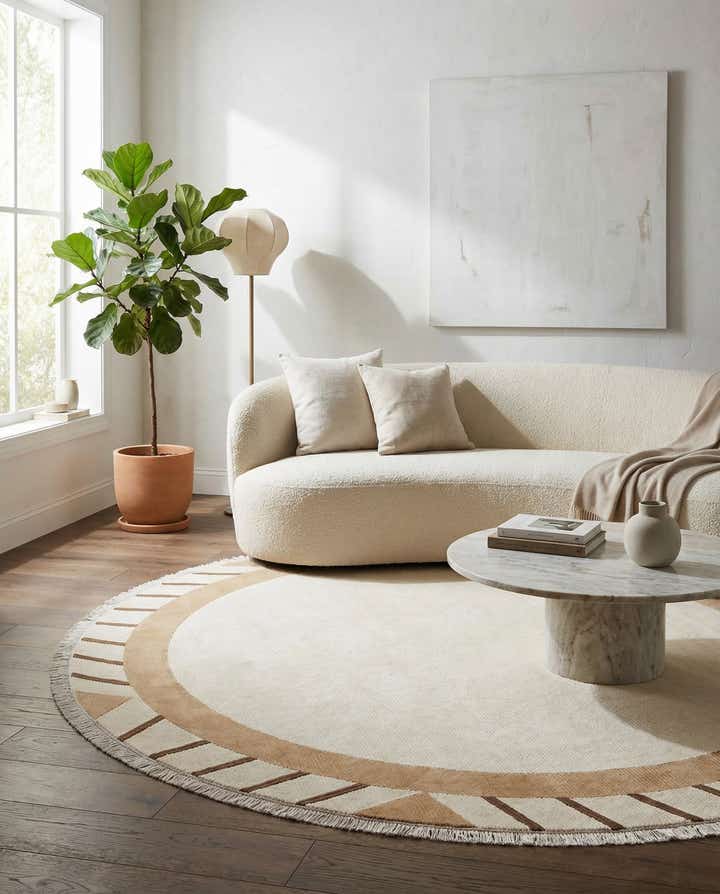 6' 7 x 6' 7 Hand Knotted Darya Wool Round Rug