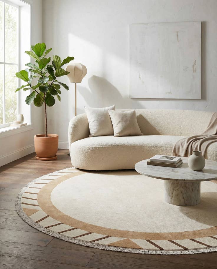 Detail image of 6' 7 x 6' 7 Hand Knotted Darya Wool Round Rug