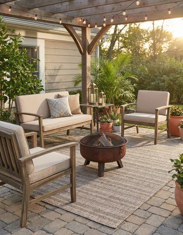 5' 3 x 8' Easy-Clean Ribbon Indoor / Outdoor Rug