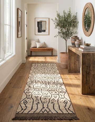 3' 4 x 12' 10 Hand Knotted Moroccan Wool Runner Rug
